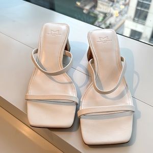 White Marc Fisher Sandals with cork heel-Size 5
